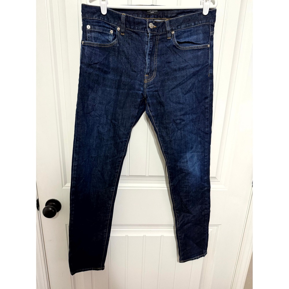 Club Monaco Jeans Mens 33x32 Slim Fit Dark Indigo Blue EUC